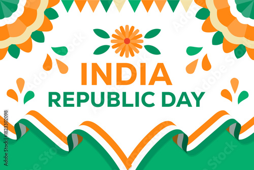 india republic day background illustration in flat style