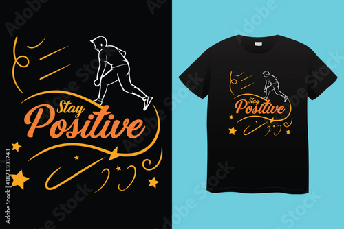 Urban style graphic design STAY POSITIVE abstract illustration for t shirt, hoodie, typography t shirt design, authentic urban style streetwear design.