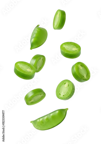 Wallpaper Mural Falling green tomatoes slices still life, fresh and delicious, healthy food, cooking ingredient, garden vegetable, isolated on transparent background Torontodigital.ca