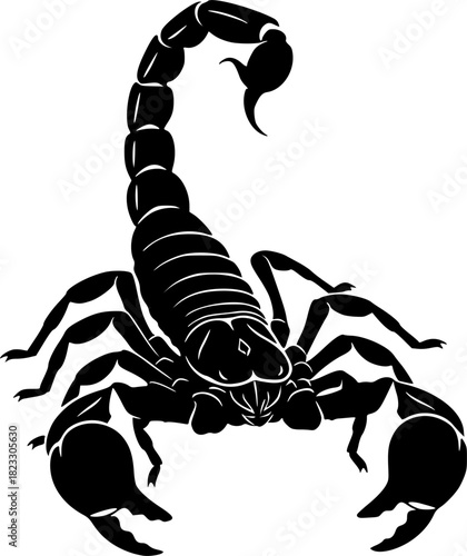  black scorpion silhouette on a white background