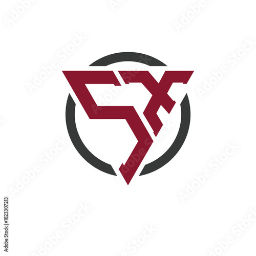 Letter SX Monogram Logo in Bold Triangle Design with Circular Background. Professional SX Letter Logo Perfect for Modern Business Branding and Stylish Emblem Concept