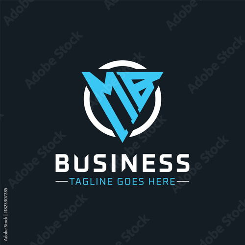 MB Monogram. Modern Initials MB Letter Logo Design with Blue and White Circle. MB Icon for Business Branding and Professional Identity