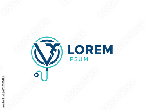 LX Medical Logo. Letter Initials LX Healthcare Logo for Doctor, Hospital, Pharmacy and Treatment Services with Stethoscope Icon