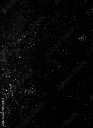 Dust and scratches design. Aged photo editor layer. Black grunge abstract background. Copy space.