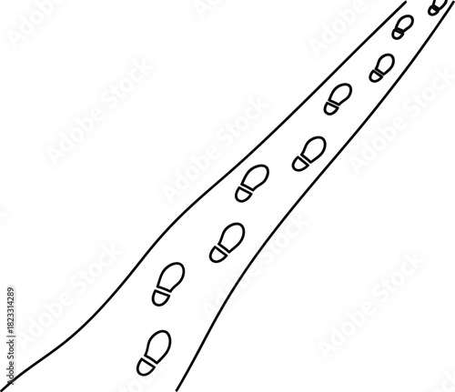 Footprints path journey success progress direction steps forward guidance future way