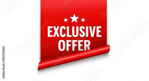 Red ribbon banner promoting a special exclusive offer