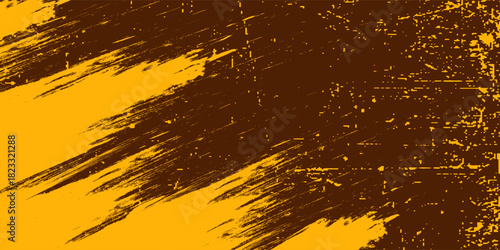 brown and orange gradient abstract wide horizontal banner with hexagon carbon fiber grid and orange luminous lines. Technology vector background with orange neon lines. vector, gradient lines, 10 eps