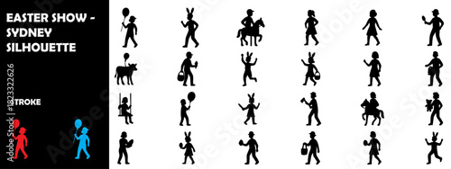 Sydney Easter Show Silhouette Vector – Carnival Rides, Parade, Agricultural Festival Event