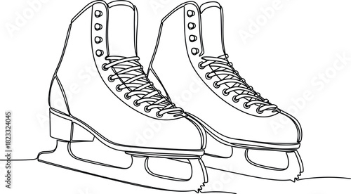 Ice skates skating winter sport equipment blade footwear lace cold rink snow