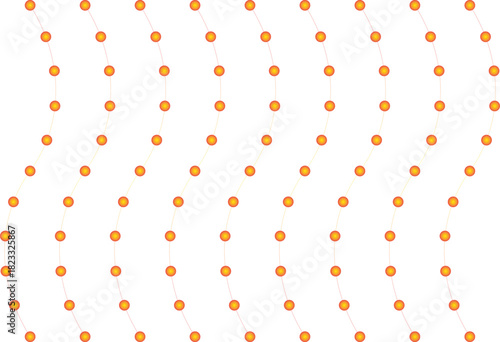 Abstract flowing lines with vibrant orange dots modern pattern