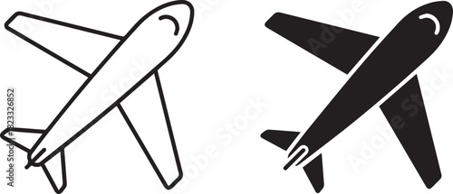 airplane, airliner, passenger jet, commercial aircraft, aerospace engineering, transportation, flight, vector illustration, minimalist design, red outline	
