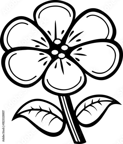 SVG vector illustration of artificial flowers.Black and White Rose Illustration with Sunburst Design