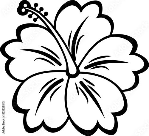 SVG vector illustration of artificial flowers.Simplistic Flower Design with Three Blossoms and Leaves