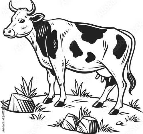 cow on the grass