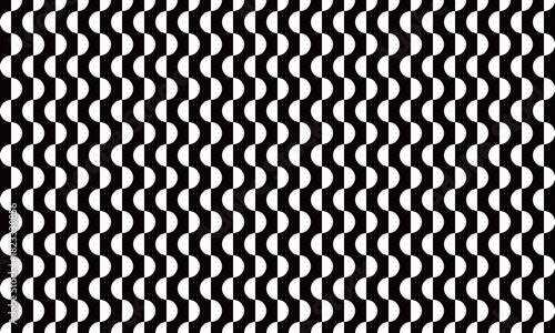 半円が縦に反転して交互に並ぶパターンのストライプ模様