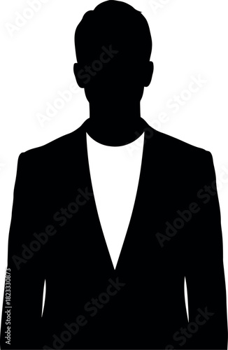 Business professional man silhouette suit avatar icon abstract