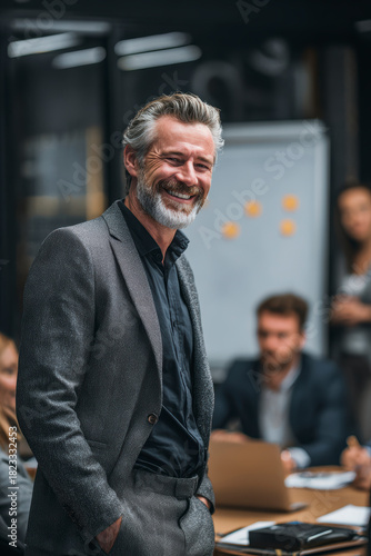 Smiling Business Leaders Portrait – AI Generative