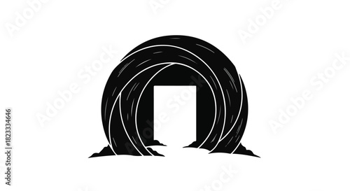 Abstract portal with a bright doorway leading into darkness, symbolizing mystery and unknown opportunities.