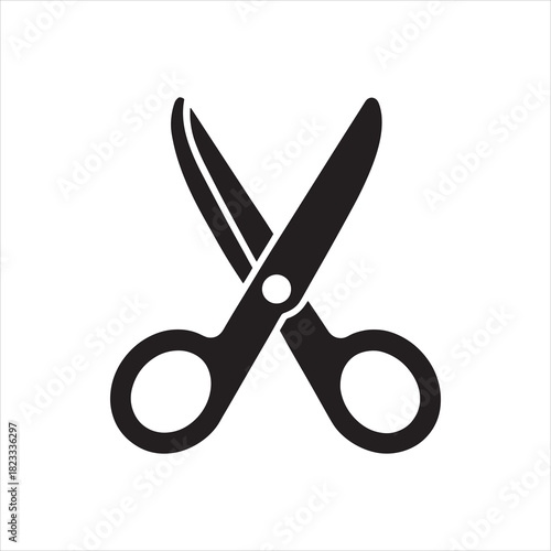 scissors cut stencil icon silhouette vector illustration