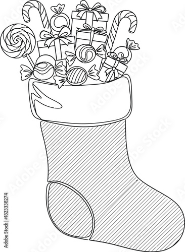 Christmas stocking gifts candy canes presents holiday season celebration joy fun