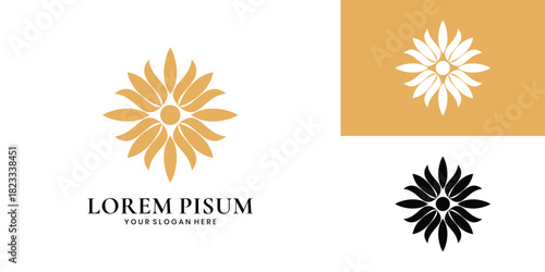 Elegant flower mandala logo vector illustration