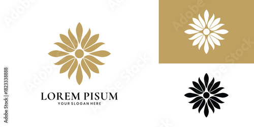 Abstract flower mandala logo vector template