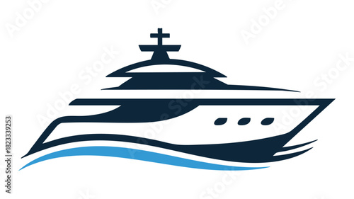 Luxury yacht cruise ship symbol
