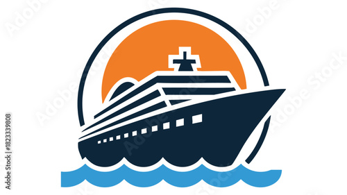 Cruise ship icon graphic design