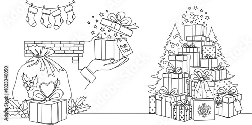 Christmas gifts presents holiday celebration new year santa stocking joy merry