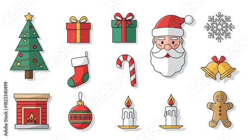 Cartoon Christmas Stickers Collection