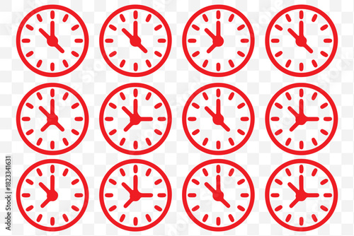 Time clock icon for mobile concept and web design.