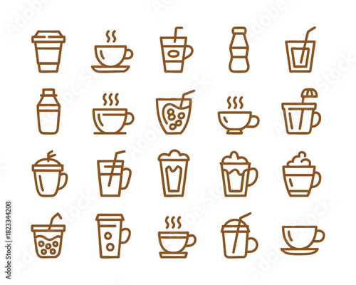 Coffee and drink icon collection
