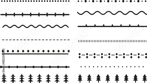 Minimalist Line Divider Set - Dotted, Wavy, and Decorative Border Vectors
