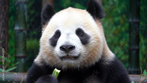 giant panda eating bamboo