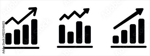 Uptrend chart showcasing rising sales and business growth prospects, ideal for marketing, finance, and presentations that need visual clarity.