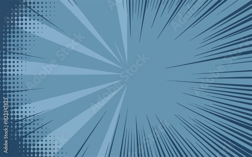 Blue Comic Book Style Radial Speed Lines Background Comic, Manga, Speed Lines, Radial, Zoom, Pop Art, Background, Blue, Halftone, Motion, Abstract