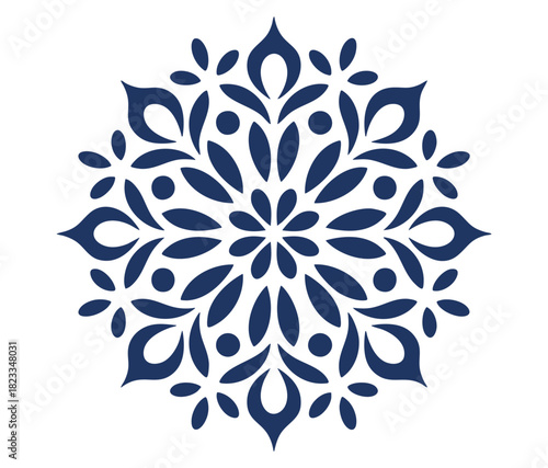 Blue ornamental mandala pattern