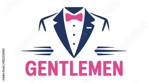 Gentlemen suit and bow tie logo