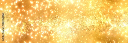 お正月背景風金箔、桜花吹雪が輝く豪華横長背景