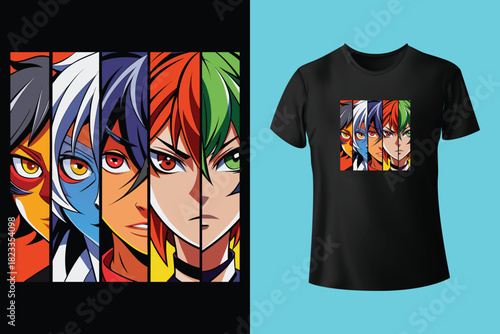 pawtners forever together cute anime girl hugging happy puppy dog illustration t shirt design graphic apparel