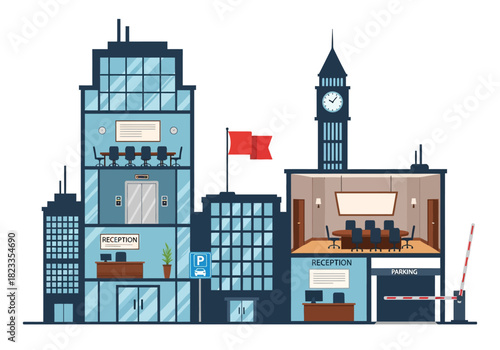 Modern Office Complex Architecture, Interiors, and Urban Design