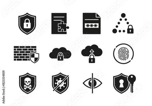 Cybersecurity and Data Protection Icons A Comprehensive Security Suite