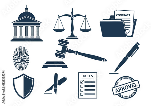 Legal Services and Justice System Icons for Law Firms and Legal Professionals