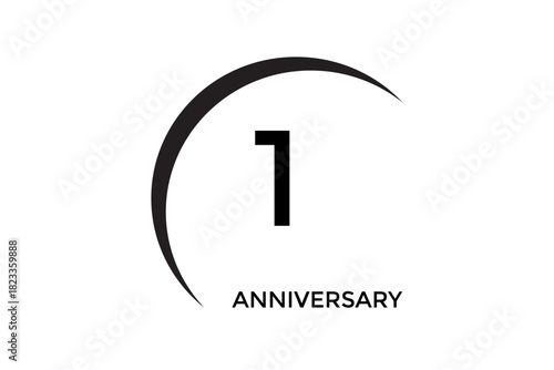 simple 1st anniversary design on a white background. A elegant anniversary celebration featuring romantic elements such as soft lighting, flowers, and symbolic decorations. Perfect for themes of love