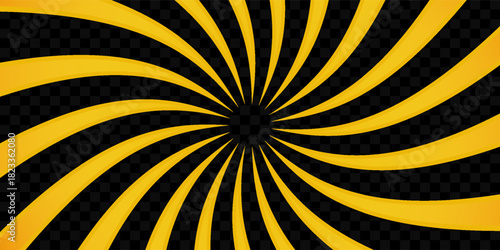 Dynamic abstract spiral design with a central focal point with wavy stripes. Hypnotic swirl radiates symmetrically sense of motion and energy. Graphic, and retro-inspired illusion of spinning or depth