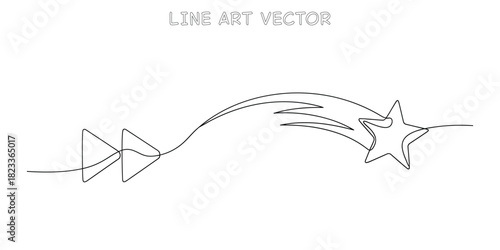 Media fast forward buttons transforming into a shooting star trail