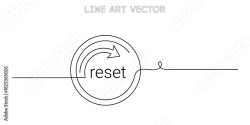 Reset circle arrow icon with the word reset written inside