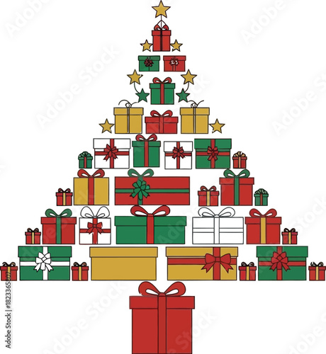 Christmas tree gifts presents holiday celebration festive season xmas new year joy