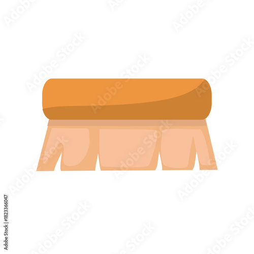 Wooden scrub brush vector icon illustration, wooden scrubbing brushes vector image, brush clip art, household cleaning equipment, isolated on white background
