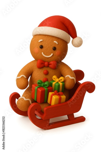 A pose of Happy gingerbread Christmas, gingerbread cookie, Funny Christmas decorate	